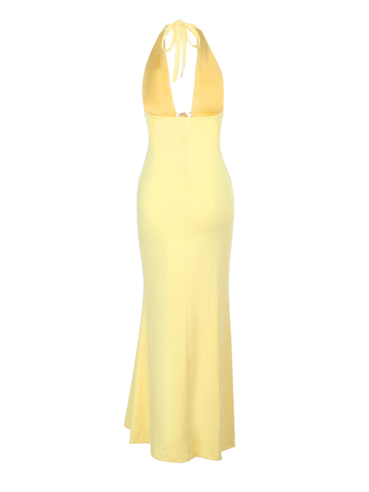 Mermaid Boho Backless Halter Maxi Women Dress