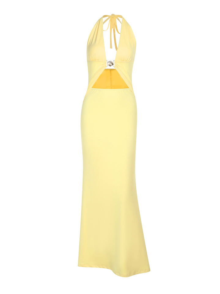 Mermaid Boho Backless Halter Maxi Women Dress
