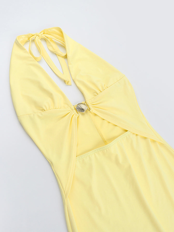 Mermaid Boho Backless Halter Maxi Women Dress