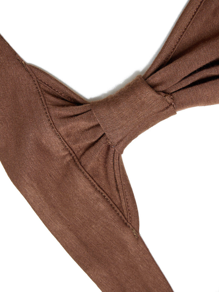 Vestido de mujeres midi rectas con cuello halter de cuello anudado