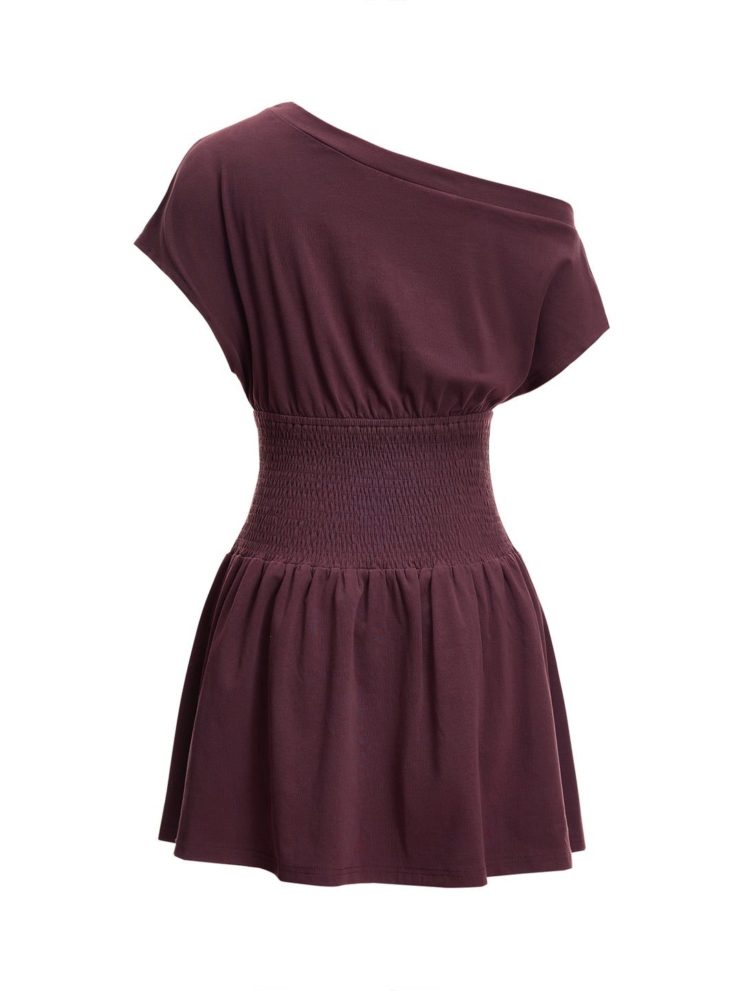 Boho Plain Asymmetrical Neck Regular Natural Short Sleeve Women Dress