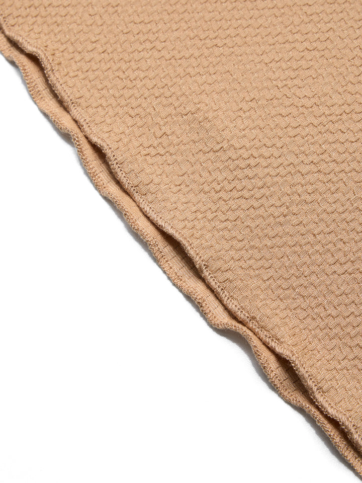 Tessuto casual testurizzato tops di orlo bordo ondata rottata -