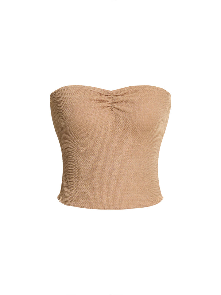 Tessuto casual testurizzato tops di orlo bordo ondata rottata -