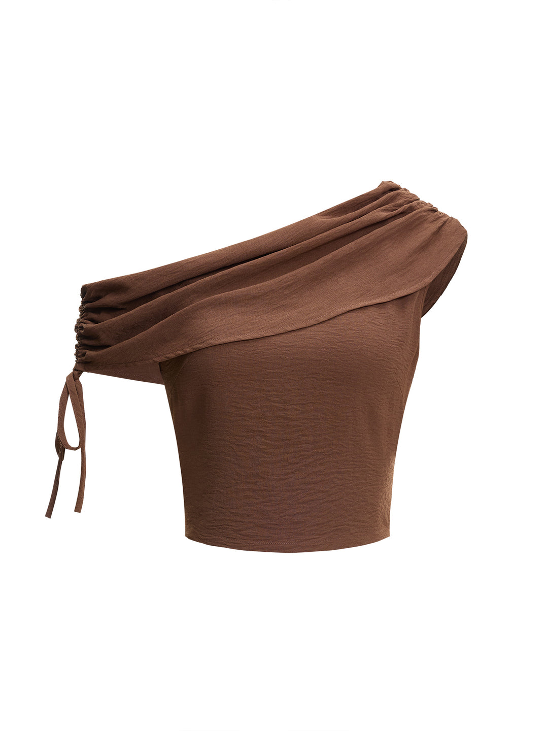 Boho Boho Asymétrical Blouses ruchées avec design de cordon -