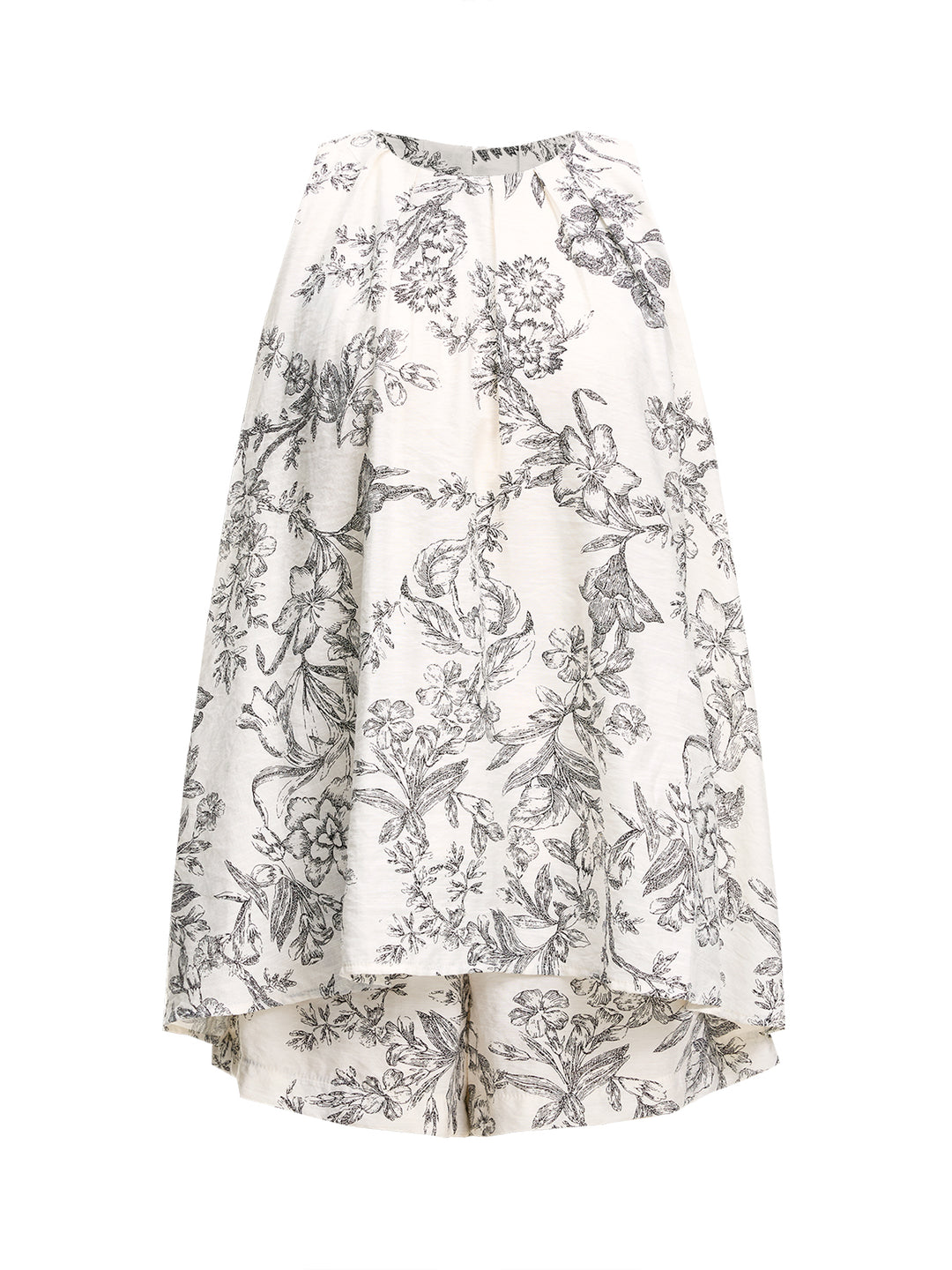 A Line Boho Floral Round Neck Long Women Two-piece Outfits
